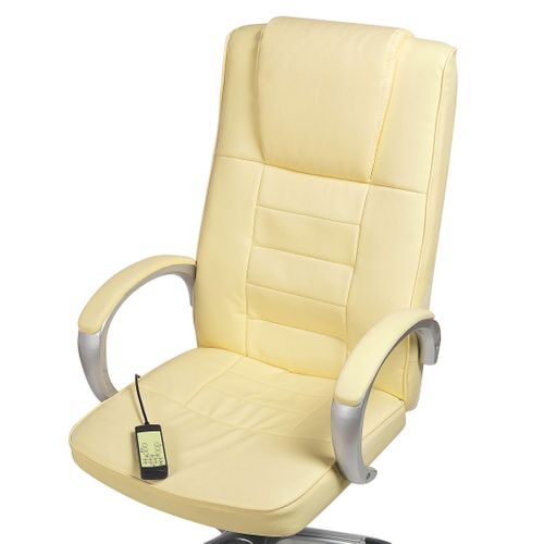 Fauteuil Massant Cuir Pu Beige Grandeur