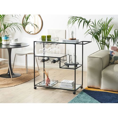 Desserte De Cuisine Verre Transparent / Noir Marcola