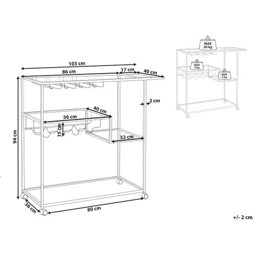 Desserte De Cuisine Verre Transparent / Noir Marcola