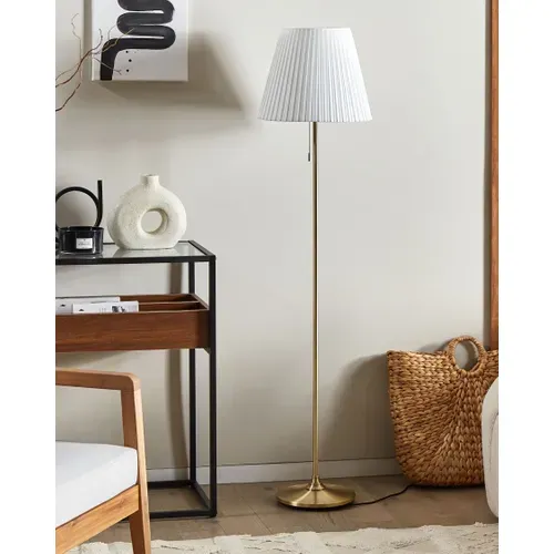 Lampadaire Cuivré Et Blanc En Métal Torysa
