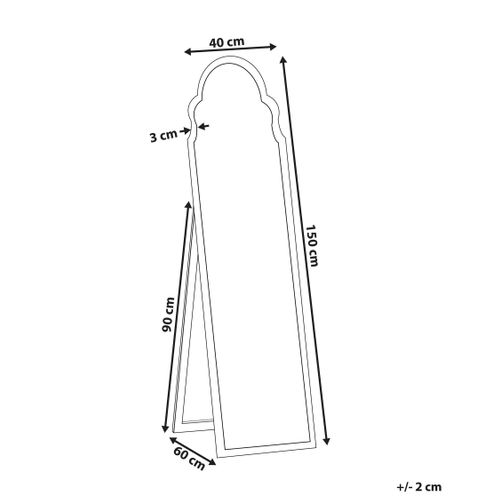 Miroir Sur Pied Argenté 40 X 150 Cm Chatillon