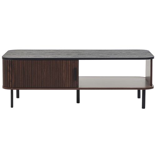 Table Basse Bois Foncé Et Noir Jose