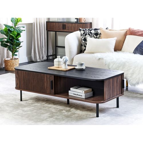 Table Basse Bois Foncé Et Noir Jose