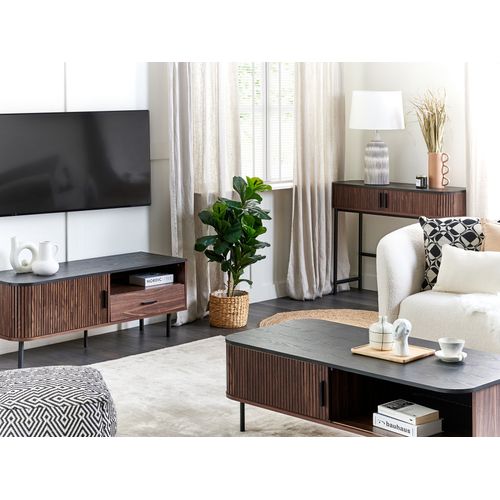 Table Basse Bois Foncé Et Noir Jose