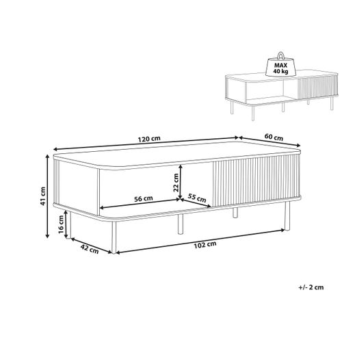 Table Basse Bois Foncé Et Noir Jose