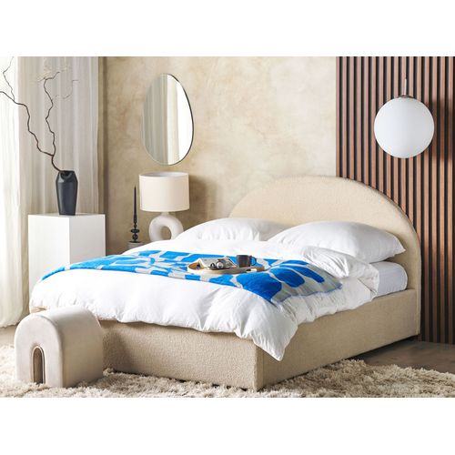 Lit Pouf Bouclé Vaucluse 160 X 200 Cm Beige