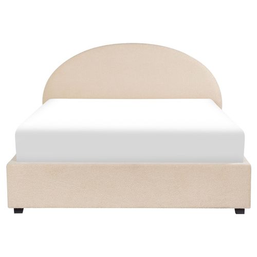 Lit Pouf Bouclé Vaucluse 160 X 200 Cm Beige