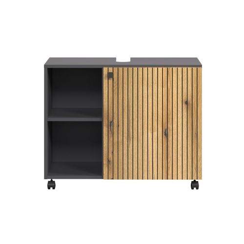 Meuble Sous Vasque Sur Roulettes 1 Porte L80 Cm