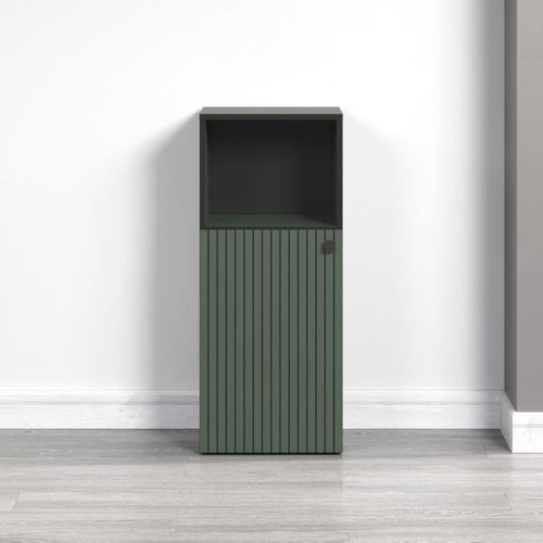 Colonne De Salle De Bain Pure Bliss Vert Sauge Et Noir 40 X 95 X 31 Cm