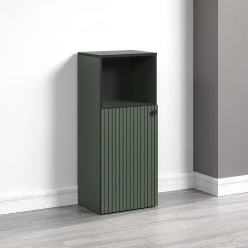 Colonne De Salle De Bain Pure Bliss Vert Sauge Et Noir 40 X 95 X 31 Cm