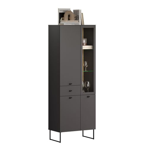 Vitrine 3 Portes, 1 Tiroir Et 1 Niche H197 Cm