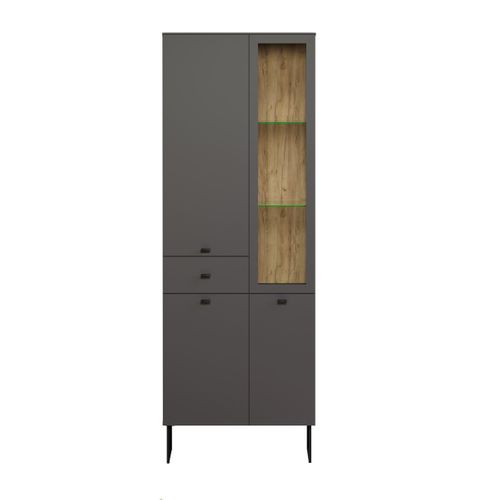Vitrine 3 Portes, 1 Tiroir Et 1 Niche H197 Cm