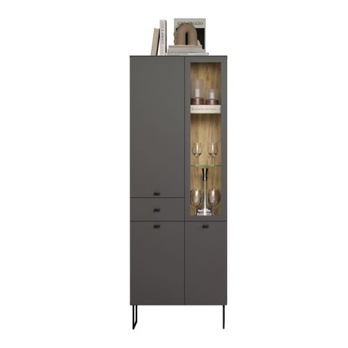 Vitrine 3 Portes, 1 Tiroir Et 1 Niche H197 Cm