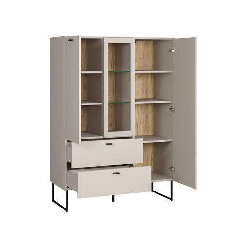 Buffet Haut 2 Portes, 2 Tiroirs Et 1 Niche L100 Cm