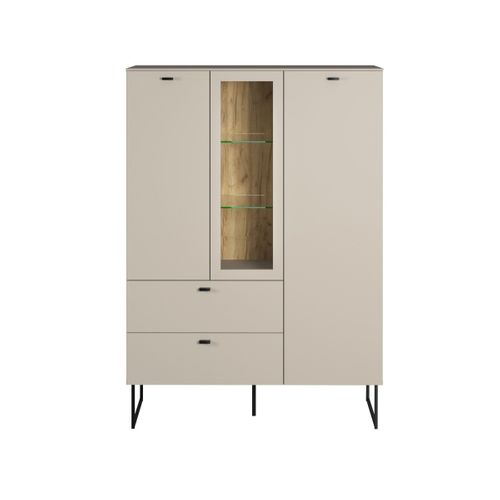 Buffet Haut 2 Portes, 2 Tiroirs Et 1 Niche L100 Cm