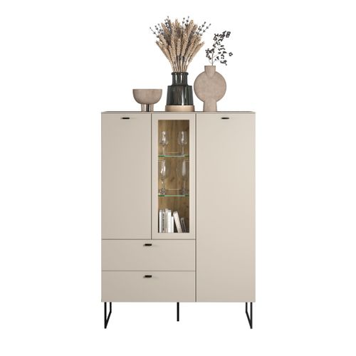 Buffet Haut 2 Portes, 2 Tiroirs Et 1 Niche L100 Cm