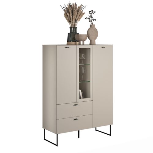 Buffet Haut 2 Portes, 2 Tiroirs Et 1 Niche L100 Cm