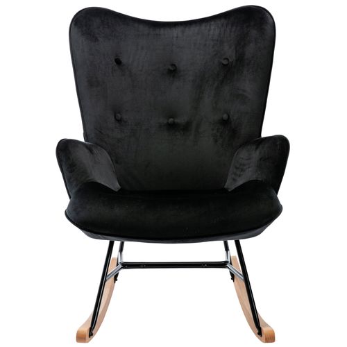 CLP Chaise A Bascule Sanka en Tissu I Fauteuil A Bascule avec Support en Métal I Fauteuil De Relaxation avec Patins en Bois, Couleur:Gris foncé CLP Chaise A Bascule Sanka en Tissu I Fauteuil A Bascule avec Support en Métal I Fauteuil De Relaxation avec Patins en Bois, Couleur:Gris foncé