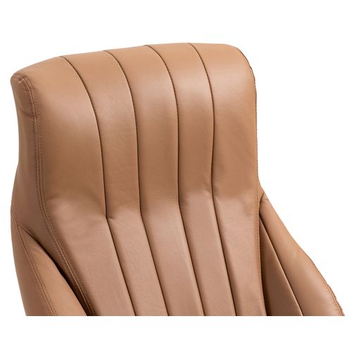 Chaise de bureau Wigan en cuir brun réel