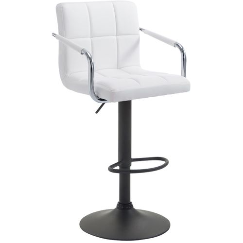 Tabouret De Bureau Augsburg CLP – Similicuir Noir, Roulettes, Hauteur Réglable