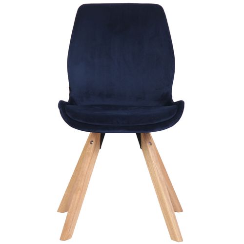 Fauteuil Barnabé – uni Dossier & Assise Velours Bleu Marine - Pieds Noirs