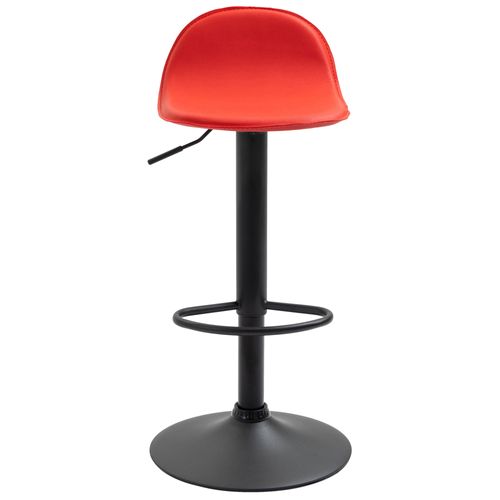 Tabouret De Bar Design Lana V2 – Similicuir Noir – Ajustable Et Pivotant – CLP