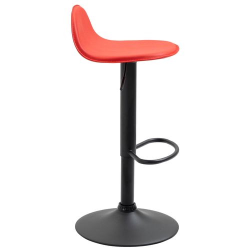 CLP – Lot de 2 tabourets de bar similicuir noir – Hauteur réglable 66-90 cm – Siège pivotant 360° – Pied trompette en métal
