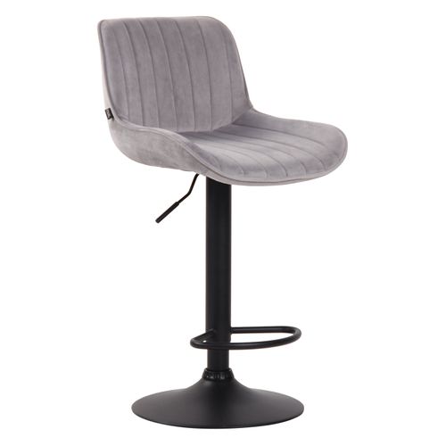 Tabouret de bar pivotant fabriqué en métal chromé et revêtu en imitation velours bleu Braga CLP