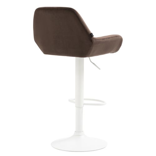 Tabouret de bar en velours vert coutures décoratives pivotant support métal chromé TDB10677