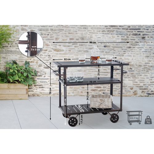 Chariot De Service Spring Dans Le Style Industriel Bronze