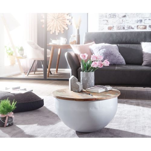 Table Basse Bois Massif Ø 60 Cm Table De Salon Table Basse Ronde Moderne