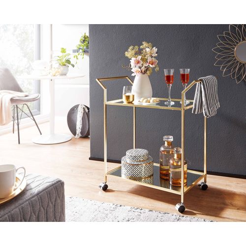 Table d'appoint chrome et verre fumé vintage