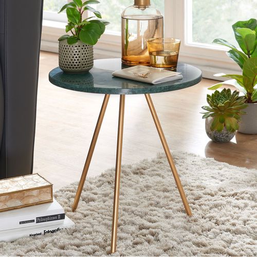 Table D'appoint Marbre Véritable D. 38 Cm Petite Table De Salon Ronde