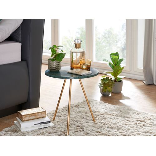 Table D'appoint Marbre Véritable D. 38 Cm Petite Table De Salon Ronde