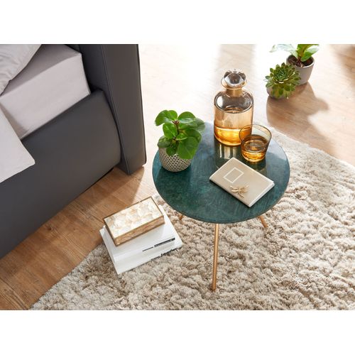 Table D'appoint Marbre Véritable D. 38 Cm Petite Table De Salon Ronde