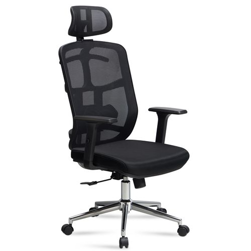 Chaise De Bureau Tissu Noir Fauteuil Ergonomique Siège Pivotante 120 Kg