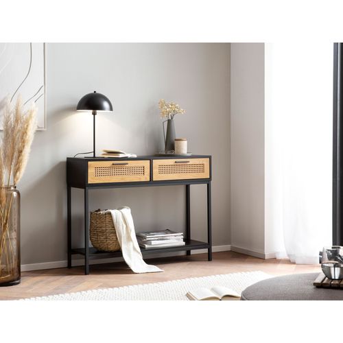 Table Console Noir 100 Cm Table D'ordinateur Table Du Couloir Tiroirs