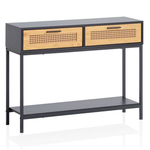 Table Console Noir 100 Cm Table D'ordinateur Table Du Couloir Tiroirs