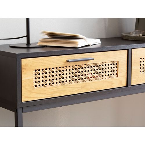 Table Console Noir 100 Cm Table D'ordinateur Table Du Couloir Tiroirs