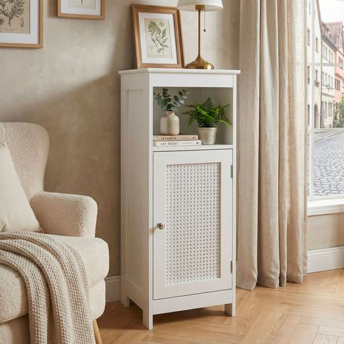 Étagère Sur Pied Blanche, Étagère De Niche, Rangement, Petite Armoire, Commode