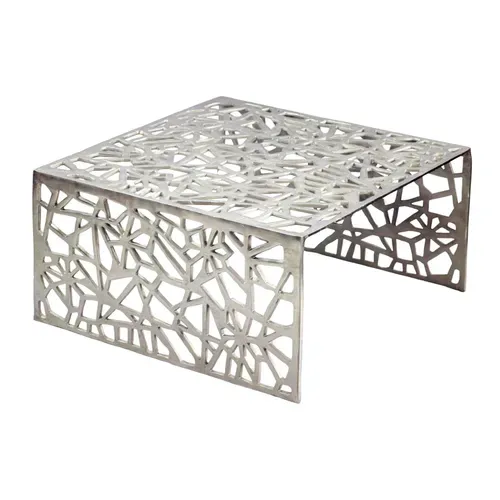 Table Basse 60cm Aluminium Table De Canapé Alu Table De Salon Métal Carrée