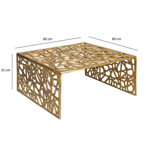 Table Basse 60cm Aluminium Table De Canapé Alu Table De Salon Métal Carrée