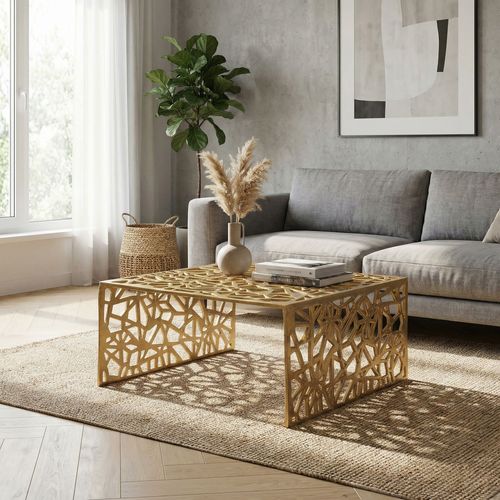 Table Basse 60cm Aluminium Table De Canapé Alu Table De Salon Métal Carrée