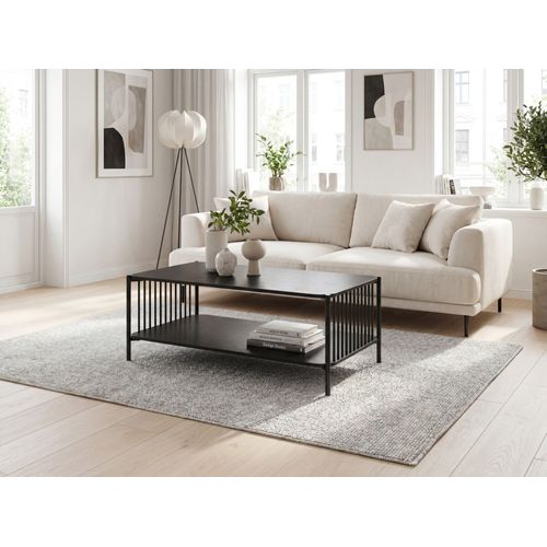 Table Basse 110cm Aspect Chêne Noir Table De Salon Table Séjour Table D'appoint