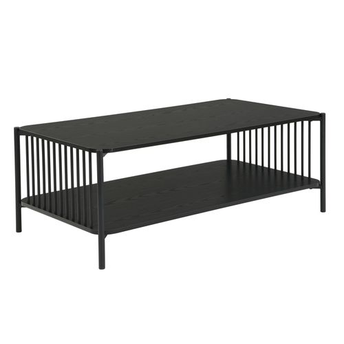Table Basse 110cm Aspect Chêne Noir Table De Salon Table Séjour Table D'appoint