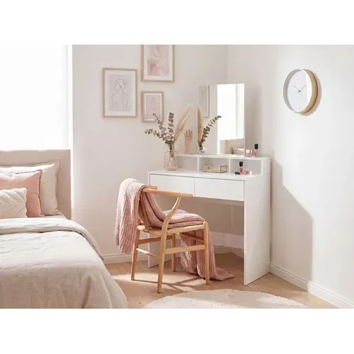 Coiffeuse 80cm Table De Maquillage Blanche Miroir Table De Maquillage étagère