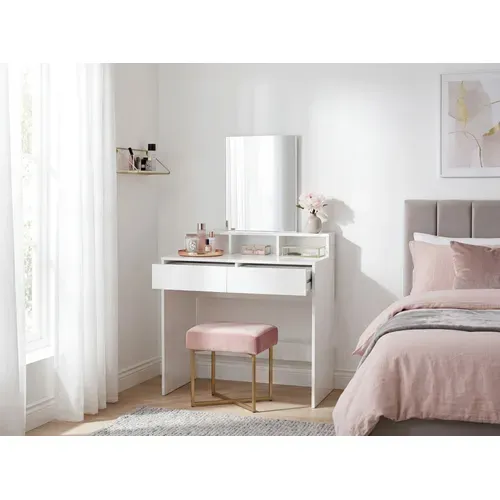 Coiffeuse 80cm Table De Maquillage Blanche Miroir Table De Maquillage étagère