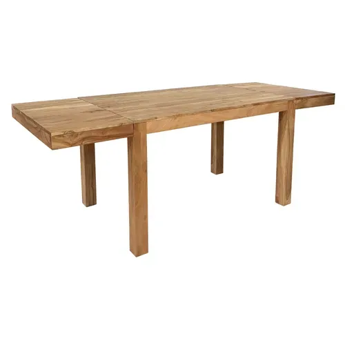 Table De Salle À Manger Extensible 160 - 240cm Bois Massif Table De Cuisine Fait Main Marron clair