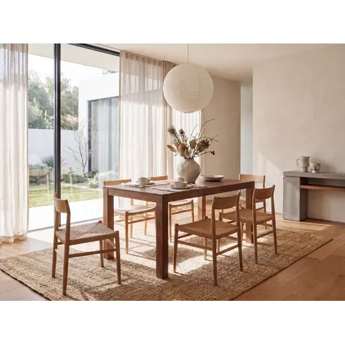 Table De Salle À Manger Extensible 160 - 240cm Bois Massif Table De Cuisine Fait Main Marron foncé