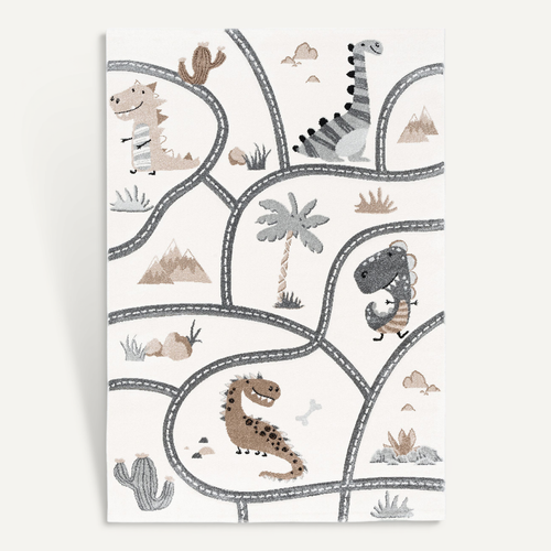 Tapis Maui Kids Pour Enfants Dino Rues 200x290cm